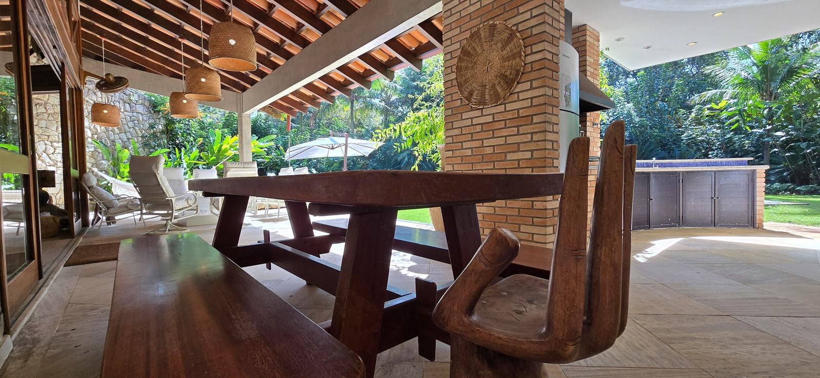 Área externa 11 — Iporanga, Guarujá, para locação, Casa