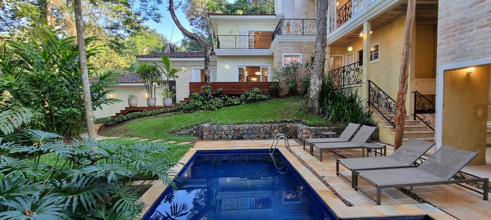 Área externa 7 — Iporanga, Guarujá, para locação, Casa